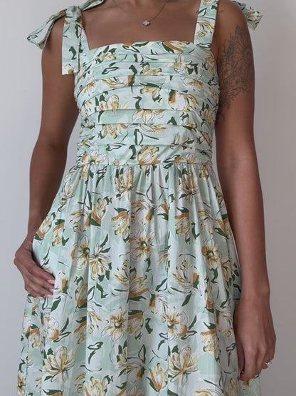 Deloris Maxi Dress - Green Floral Print