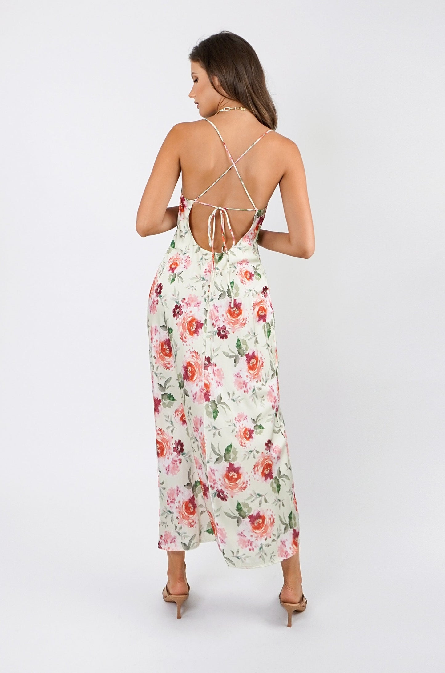 Savanna Green Print Maxi Dress